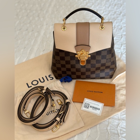 Authentic Louis Vuitton Clapton backpack - Damier Ebene, Beige Leather - Picture 3 of 16